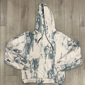 RCOS Stack Logo Embroidered Hoodie In Green Tree Bark Camouflage Size Large